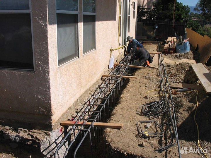 Ленточный фундамент сваи полы бетонные работы