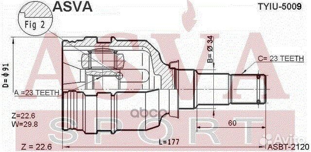 ШРУС внутренний перед лев tyiu5009 asva