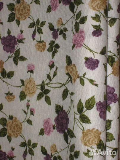 Отрез ткани лён/хлопок в цветочек Белоруссия