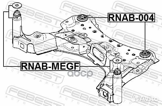 Сайлентблок подрамника rnab-megf Febest