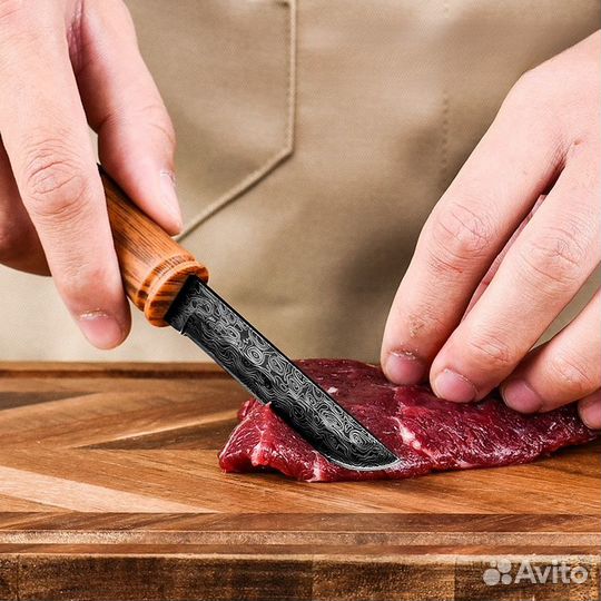 Нож туристический коричневый бамбук-zjd-16