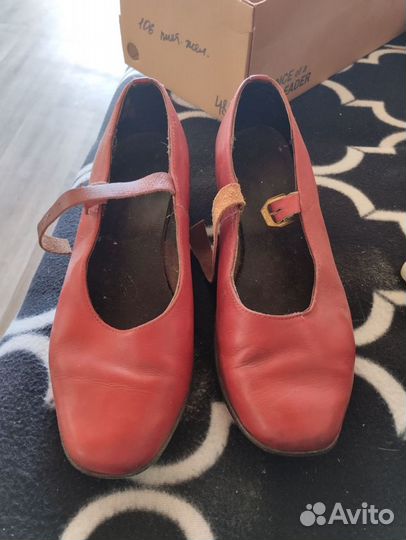 Туфли для народных танцев красные 38-39 размер