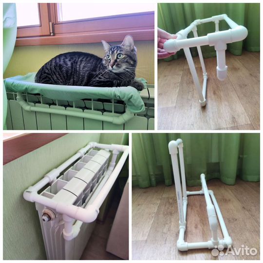Лежанка-гамак для кошки на батарею