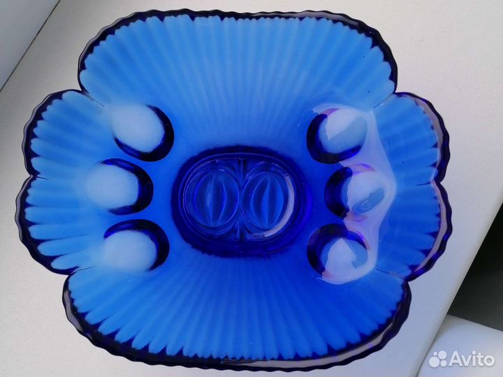 Ваза.Синее стекло