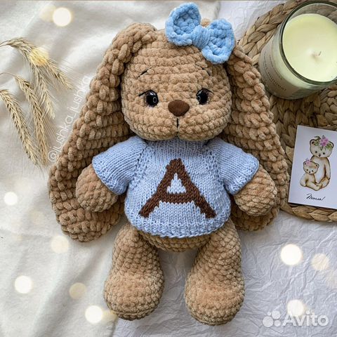 Плюшевый зайчик игрушка ручной работы