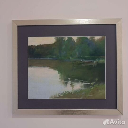 Картина пастелью пейзаж в интерьер