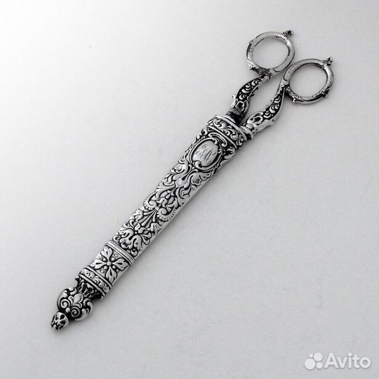 Антикварные ножницы из стерлингового серебра и защ