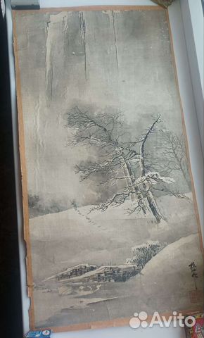 Старинный свиток картина (пейзаж)