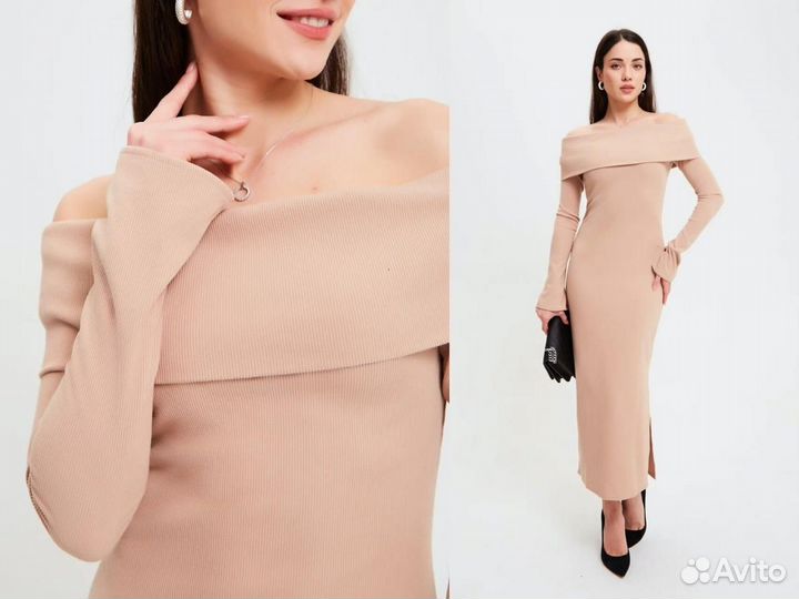 Платье длинное плечи теплая лапша только оптом