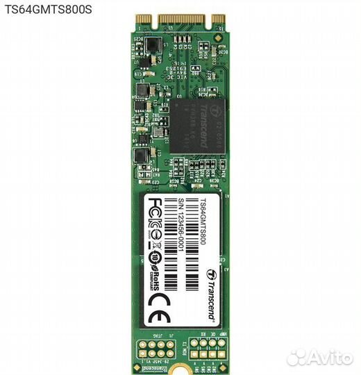 Диск SSD Transcend MTS800S M.2 2280 64GB SATA III