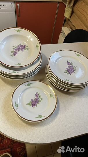 Ликино- дулево сервиз на 6 персон сирень