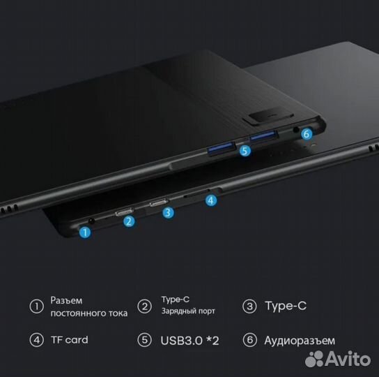 Планшет(Windows11)с чехлом-клавиатурой,мышью, т.д