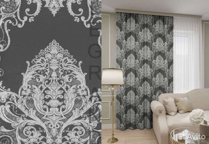 Портьеры Монако серый