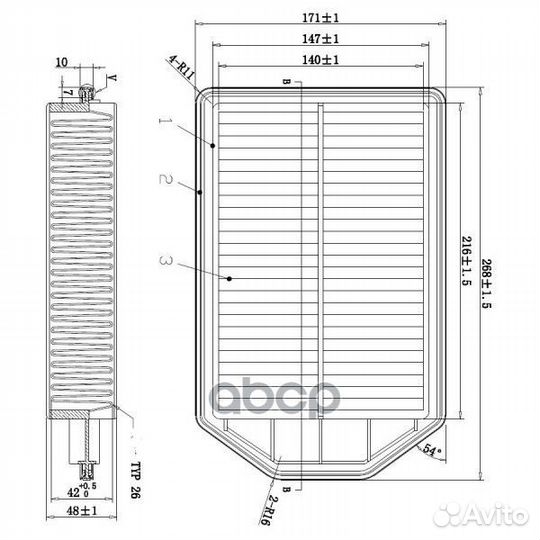 Фильтр воздушный DFA27002 double force