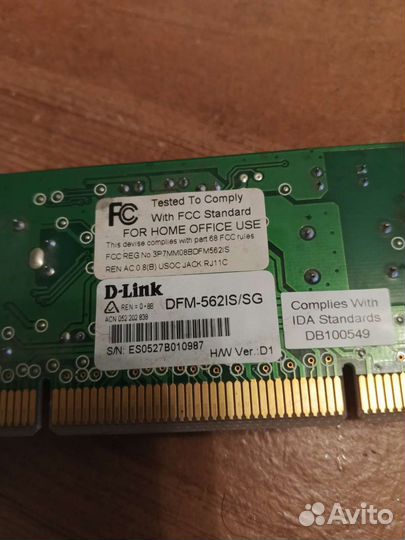 Внутренний модем PCI D-Link DFM-562IS/SG 94V-0