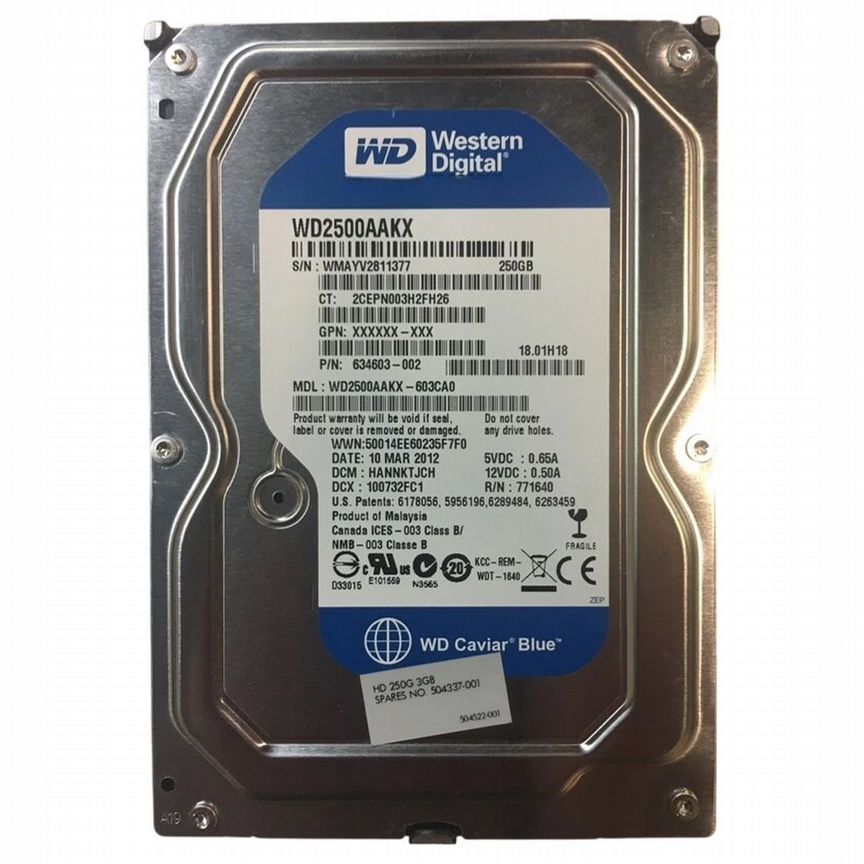 [634603-002] Жесткий Диск Hp 250gb Sata2 3,5" Hdd 634603-002