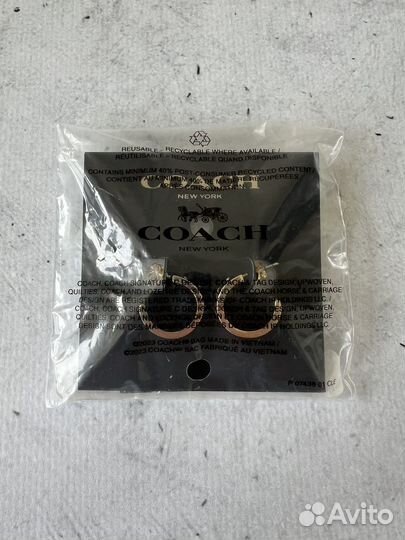 Серьги Coach / новые / оригинал из США