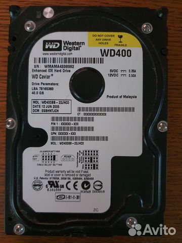 Жесткий диск 40GB WD400