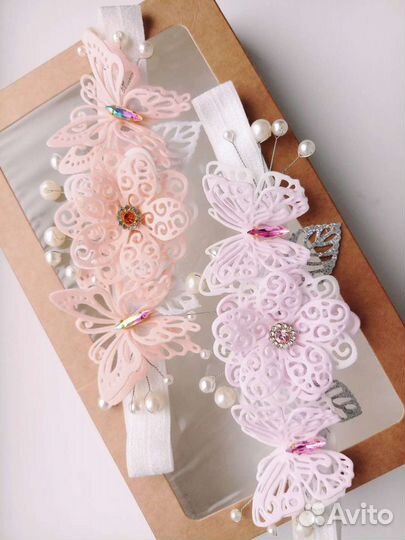 Ажурные повязки на голову для малышей