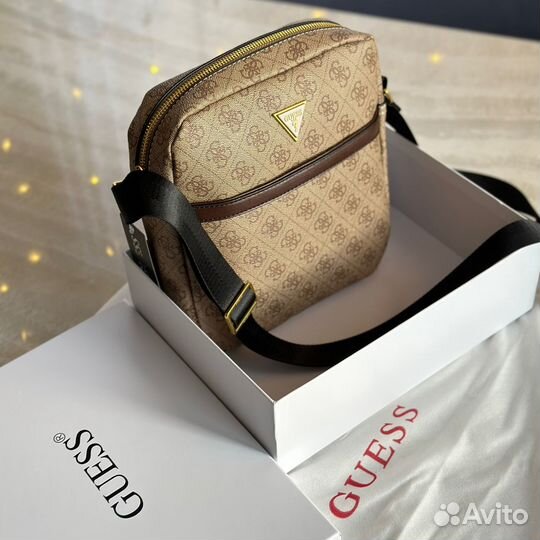 Guess сумка мужская коринчевая сумка