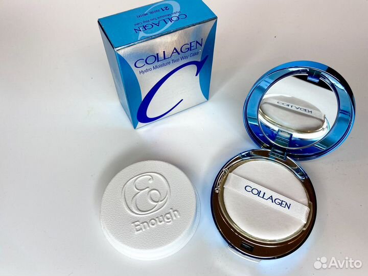 Корейская пудра с коллагеном с запасным блоком