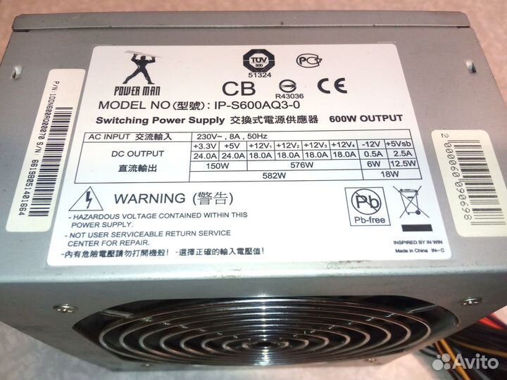 Блоки питания 600W, 450W, 350W