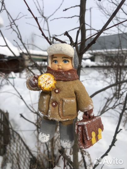 Ватная, елочная игрушка