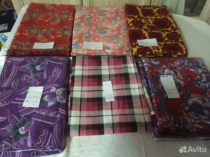 Отрезы ткани времен СССР фланель,штапель,ситец