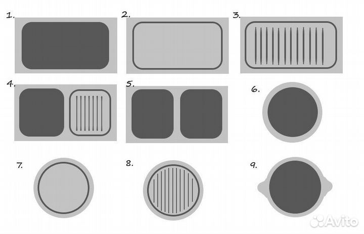 Каменная сковорода 30 см, гриль камень