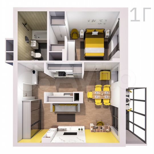 1-к. квартира, 51 м², 18/25 эт.