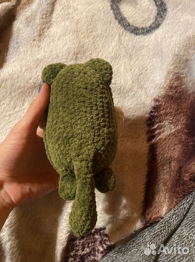 Вязаный авокадо котик
