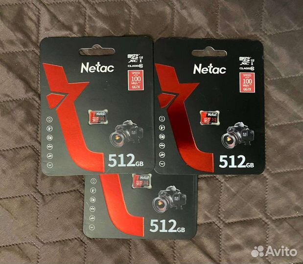 Новая Карта памяти microsdxc Netac 512gb 100Mb/s**