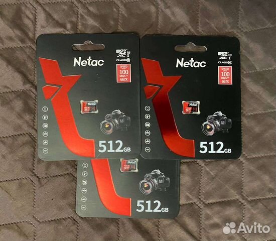 Новая Карта памяти microsdxc Netac 512gb 100Mb/s**