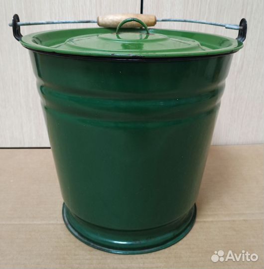 Ведро эмалированное СССР с крышкой