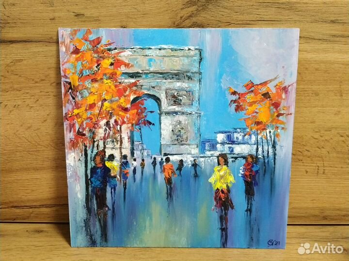 Картина маслом городской пейзаж