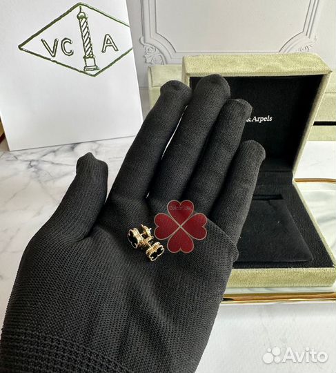 Пусеты Серьги Ван Клиф Van cleef золото клевер они