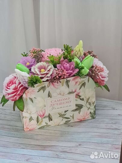 Букет пионов из мыла