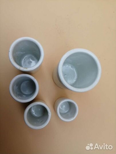 Фарфоровые аптекрские банки 5шт mau