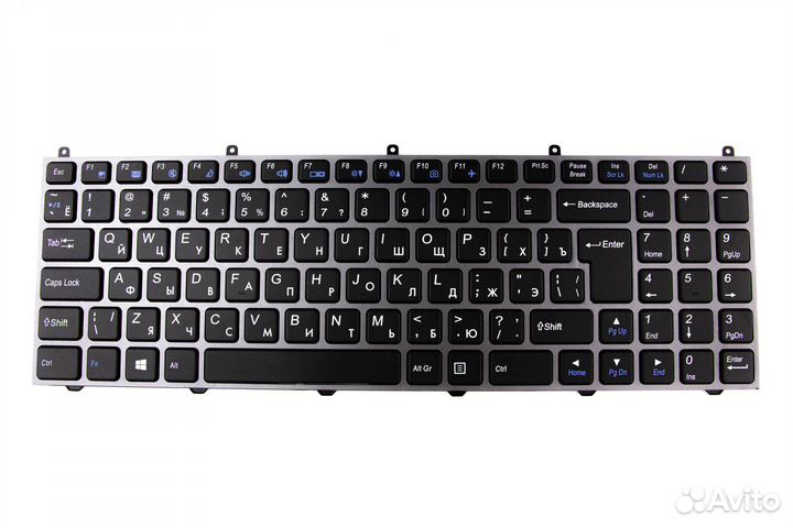 Клавиатура для ноутбука DNS Clevo W650EH серая ра