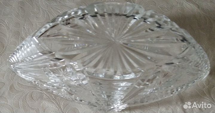 Хрустальная конфетница ладья СССР