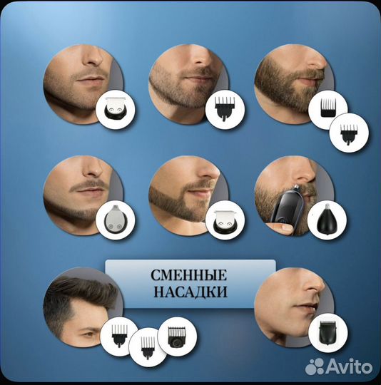 Триммер для бороды vgr набор мужской