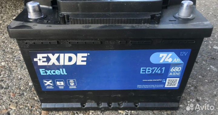 Аккумулятор Exide Excell 74 Ah 680 A EB741