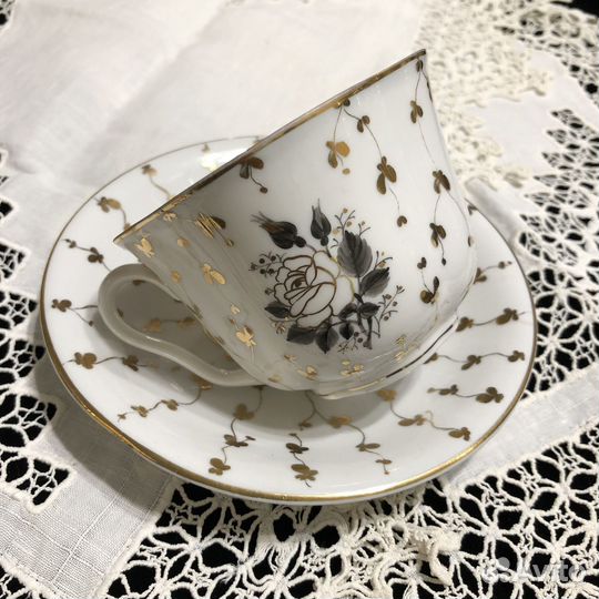 Чайная пара «Золотой» лфз Лебединская дефекты