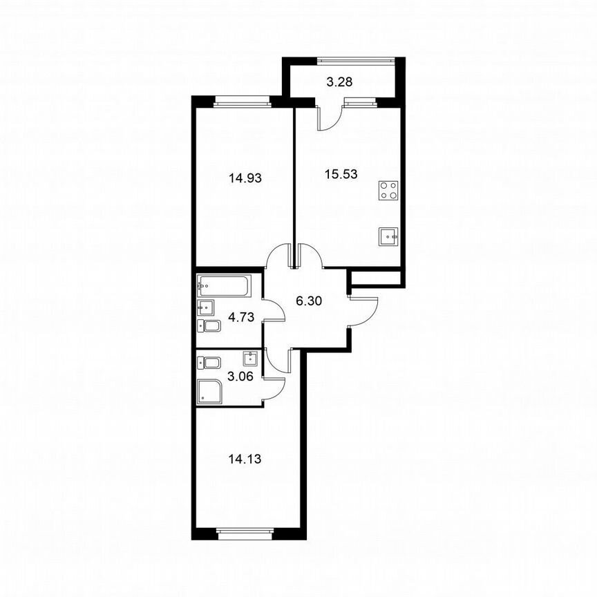 2-к. квартира, 60,3 м², 2/9 эт.