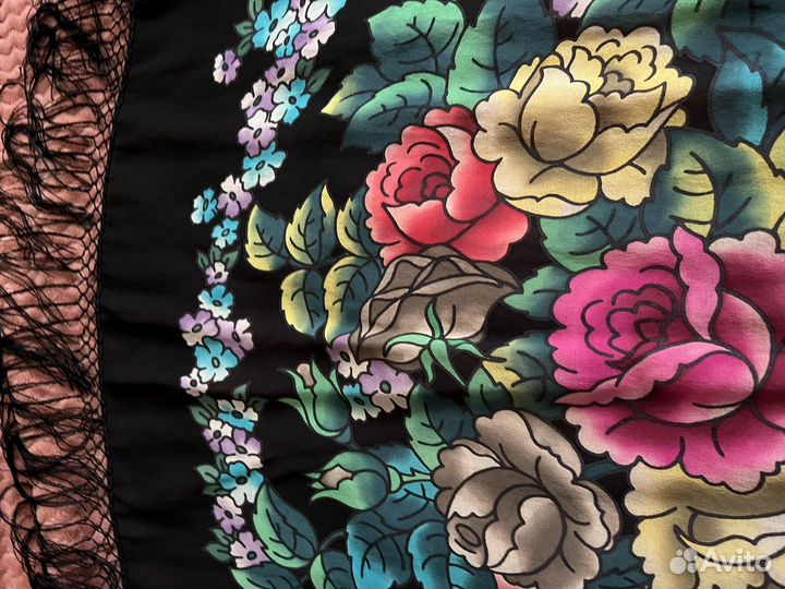 Платок крепдышиновый старинный