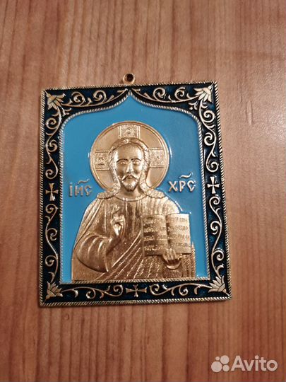 Икона Пантократор алюминиевая СССР 5x6