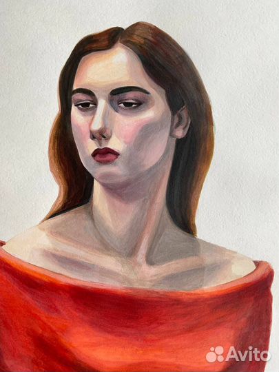 Портрет цветной с натуры А3 рисунок живопись