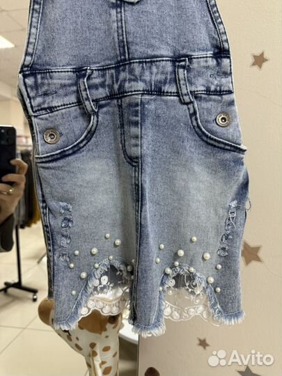 Джинсовый сарафан для девочки