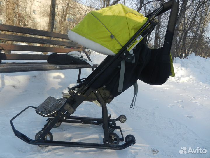 Санки-коляска Nika 7-5 К чёрный (золото),красивые