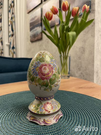 Пасхальное яйцо фарфор, гжель